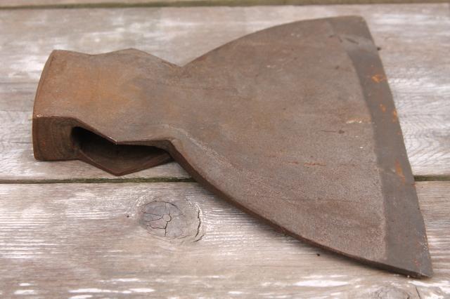 photo of antique broad ax head huge Civil War vintage hewing axe w/ welded steel blade  #6