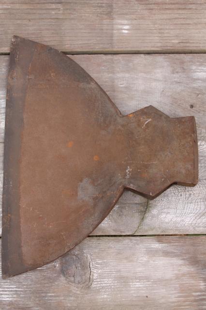 photo of antique broad ax head huge Civil War vintage hewing axe w/ welded steel blade  #11