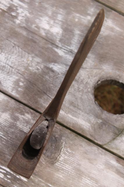 photo of antique broad ax head huge Civil War vintage hewing axe w/ welded steel blade  #13