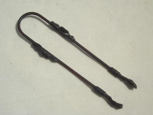 photo of antique bronze ice tongs or sugar cube tongs, ornate birds claw foot design #3