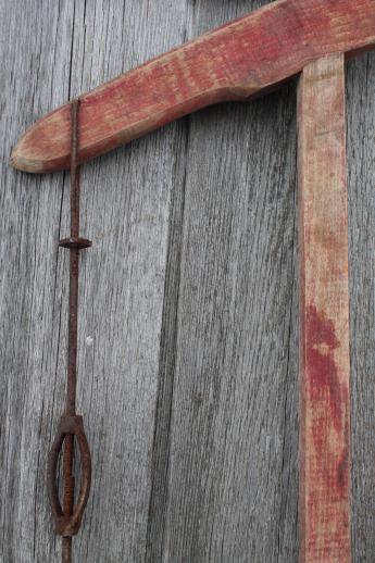 photo of antique buck saw, wood frame hand saw w/ 28