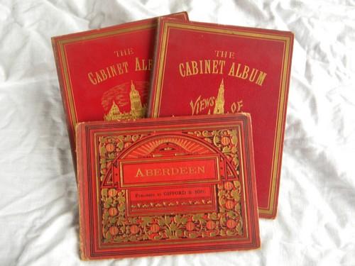 photo of antique cabinet albums engravings of Scotland Edinburgh/Glasgow/Aberdeen #1