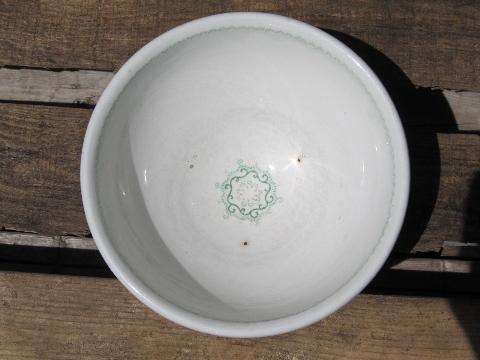 photo of antique cafe au lait bowl, English ironstone china transferware #2