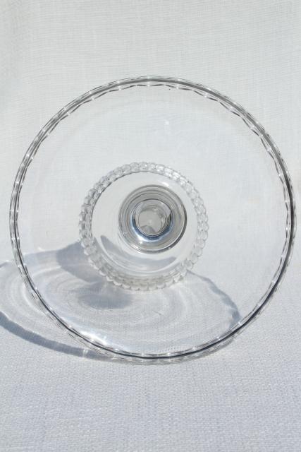 photo of antique cake stand, plain elegant salver w/ scalloped edge, 1880s vintage #4