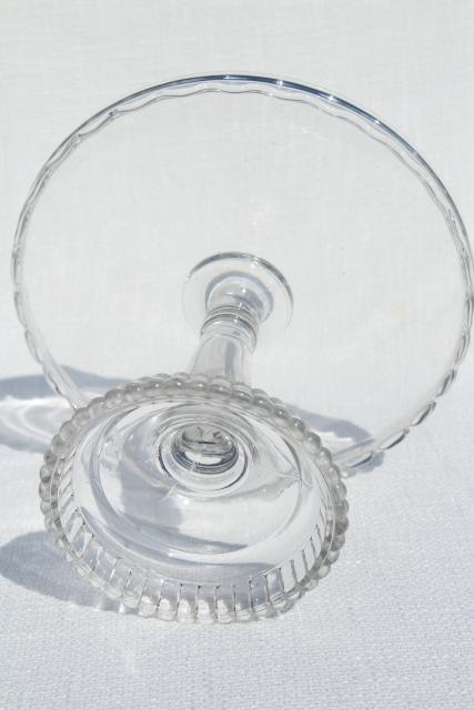 photo of antique cake stand, plain elegant salver w/ scalloped edge, 1880s vintage #6