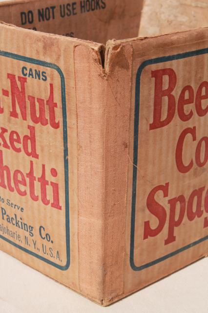 photo of antique cardboard shipping crate, Beech Nut Canojoharie NY box from Cooked Spaghetti #8