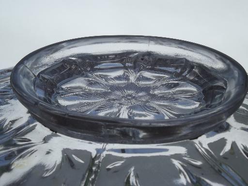 photo of antique carnation  pattern glass bowl, clear plain crystal carnival glass  #6