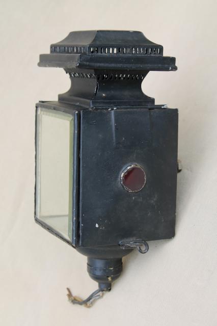 photo of antique carriage  lights, early automobile lamps converted to 1930s vintage porch lighting #10