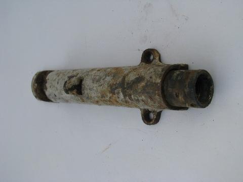 photo of antique cast iron and brass door stop latch hardware w/1900 patent #3