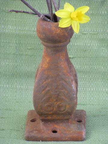 photo of antique cast iron foot, old ornate wood stove part, vintage salvage for art #2