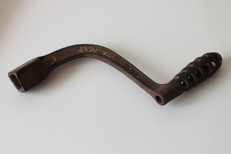 photo of antique cast iron stove grate handle for old coal stove or furnace  #1