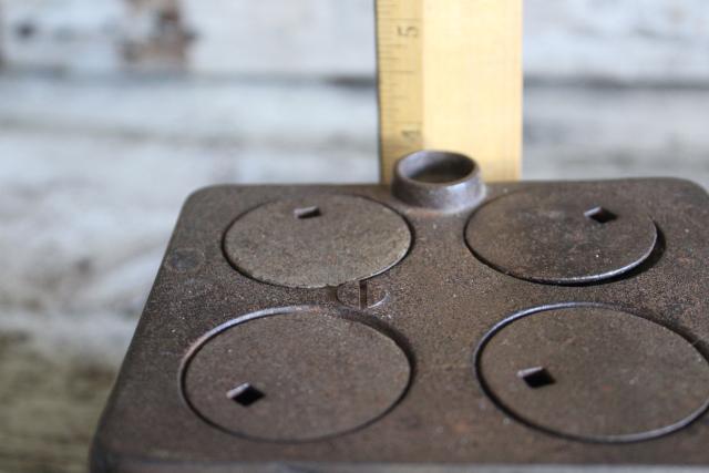 photo of antique cast iron toy stove Ark wood stove, Arcade novelty or saleman's sample #7