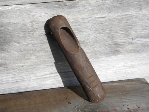 photo of antique cast iron window sash weight for garden or farm yard gate #1 #1