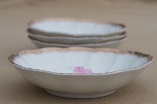 photo of antique china berry or fruit bowls, early 1900s vintage dessert dishes w/ lovely roses #5