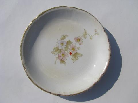 photo of antique china butter pat plates, vintage transferware #2