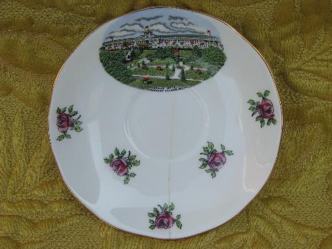 photo of antique china cup and saucer set, illustrated Mackinac Island souvenir #3