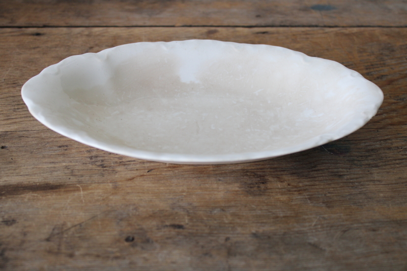photo of antique china dish or pin tray, very stained browned crazed china vintage farmhouse decor  #5