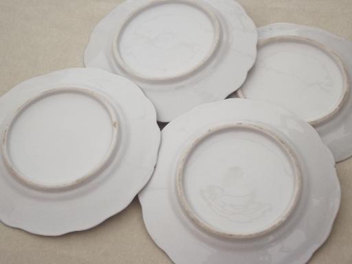 photo of antique china doll dishes, little old china plates w/ cabbage roses #4