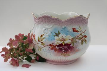 catalog photo of antique china jardiniere, fern planter or cachepot, turn of the century vintage