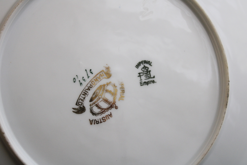 photo of antique china plate Imperial Austria Handpainted, factory painted artist signed early 1900s backstamp #4