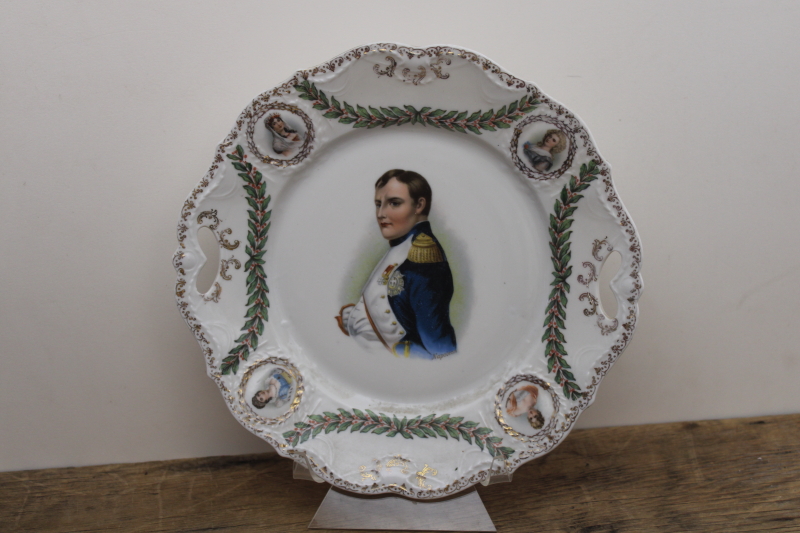 photo of antique china plate, portrait of Napoleon Bonaparte, cameos of ladies of the court #1