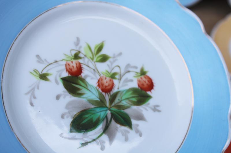 photo of antique china plates w/ hand painted fruit, shabby chic rustic wedding vintage dishes #5