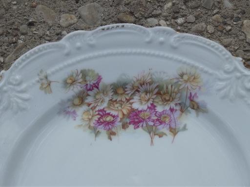 photo of antique china plates lot, assorted old floral patterns to mix and match #4