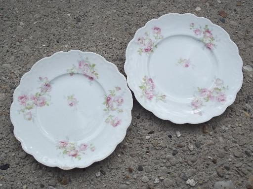 photo of antique china plates lot, assorted old floral patterns to mix and match #5