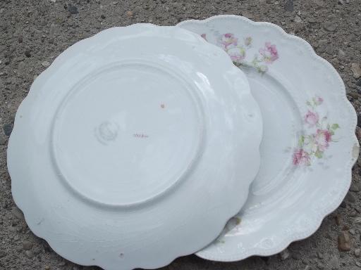 photo of antique china plates lot, assorted old floral patterns to mix and match #6