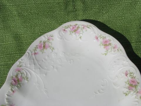 photo of antique china platters, early 1900s vintage floral pattern porcelain #4