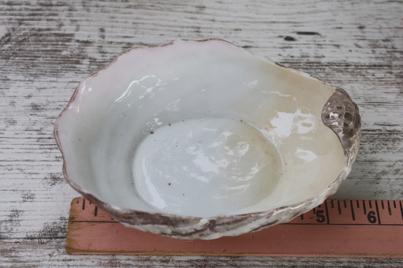 photo of antique china sea shell oyster dishes, set of six bowls, soup, salad or dessert dishes  #3