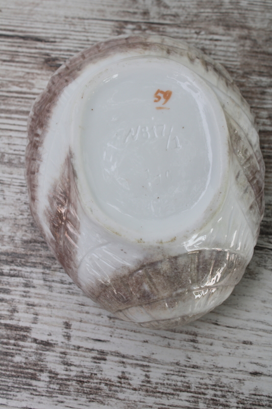 photo of antique china sea shell oyster dishes, set of six bowls, soup, salad or dessert dishes  #7