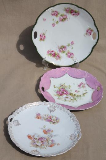 photo of antique china serving plates, trays to hold petit fours or tea sandwiches #1