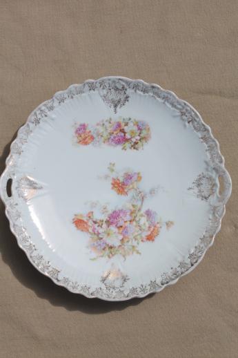 photo of antique china serving plates, trays to hold petit fours or tea sandwiches #2