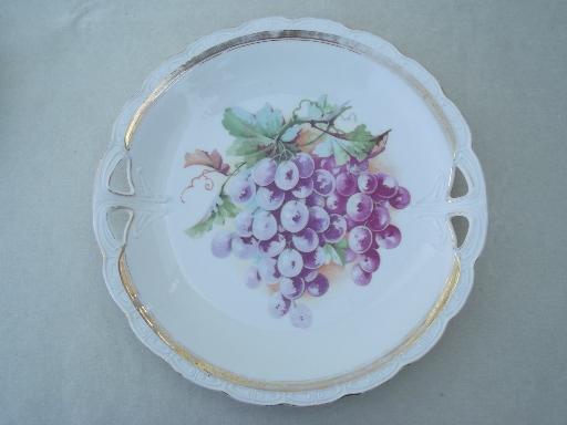 photo of antique china tea plates w/ painted grapes, serving and  sandwich plates #6