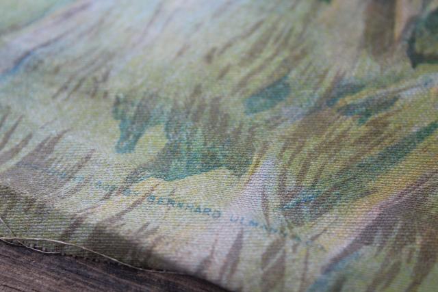 photo of antique color litho print cotton fabric, Old Oaken Bucket late Victorian children illustration #9