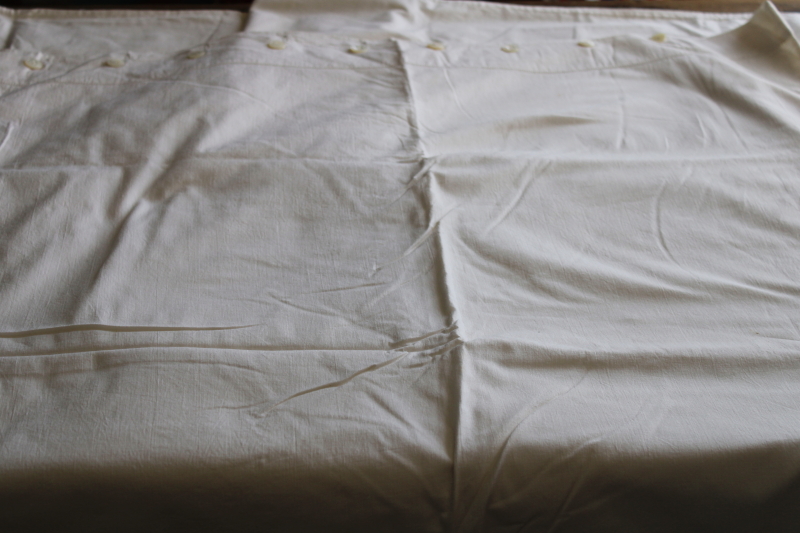 photo of antique comforter quilt covers, elegant simple white cotton w/ french seams, pearl buttons #6