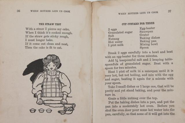 photo of antique cookbook for little girls, vintage 1917 When Mother Lets Us Cook #7