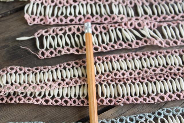 photo of antique coronation cord lace tatting and crochet, early 1900s vintage sewing trim #3
