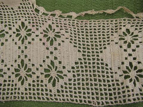 photo of antique cotton crochet lace camisole yoke, bodice straps and neckline #3