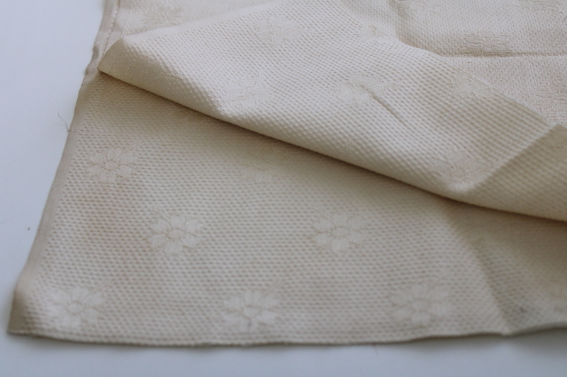 photo of antique cotton huckaback huck weave w/ flowers towel fabric unused yardage #1