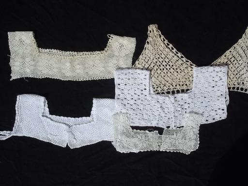 photo of antique crochet lace collar lot, Victorian nightgown and camisole yokes #1