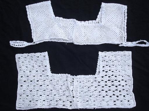 photo of antique crochet lace collar lot, Victorian nightgown and camisole yokes #5