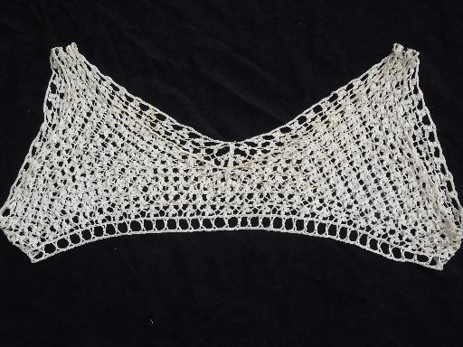 photo of antique crochet lace collar lot, Victorian nightgown and camisole yokes #7