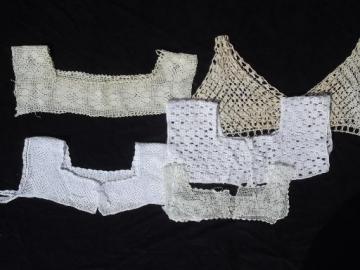 catalog photo of antique crochet lace collar lot, Victorian nightgown and camisole yokes