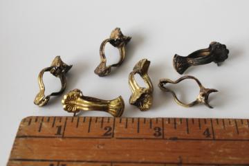 catalog photo of antique curtain clips Germany ornate brass pinch clips for cafe curtain rods 