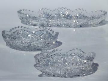 catalog photo of antique cut glass dishes, American brilliant glass nappies & bowls lot