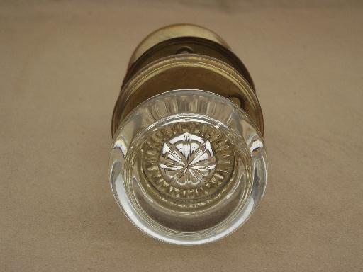 photo of antique door hardware, vintage mercury silver glass doorknob & solid brass door knob #2