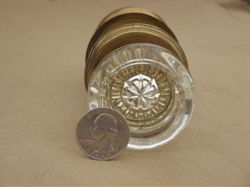 photo of antique door hardware, vintage mercury silver glass doorknob & solid brass door knob #6