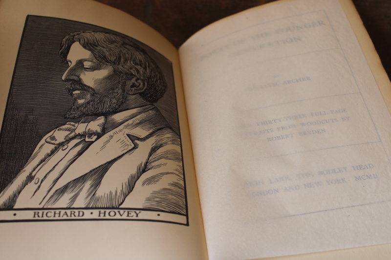 photo of antique early 1900s poetry book blue & gold cover Poets of the Younger Generation  #4